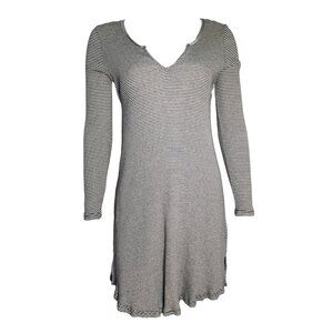 ONEILL Black White Striped Long Sleeve Pullover Dress Womens Size‎ L Large